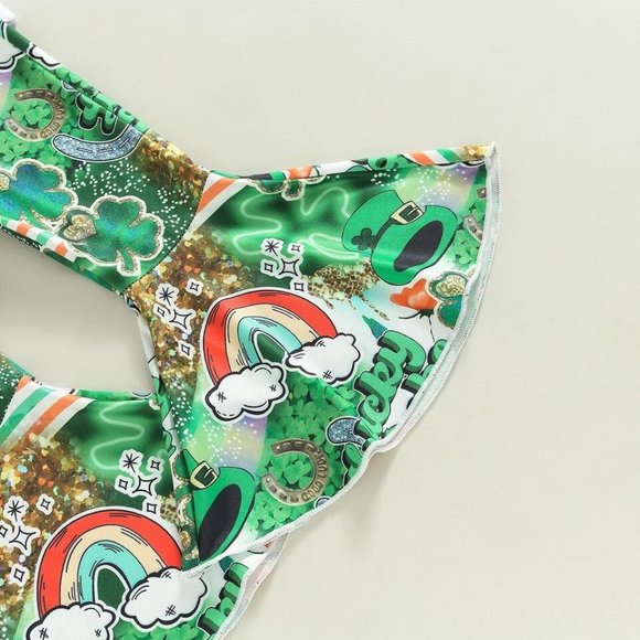 NEW Girl's St. Patrick's Day Who Needs Luck Outfit - Picture 4 of 5